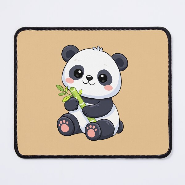 Item preview, Cute Kawaii Panda Bear Eating Bamboo Illustration designed and sold by SolutionsArt.
