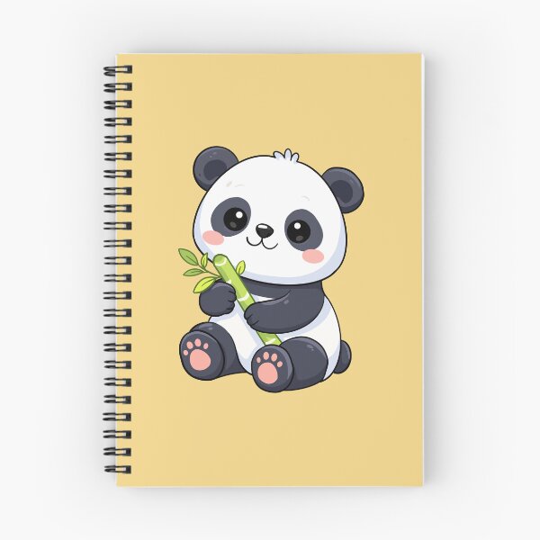 Item preview, Cute Kawaii Panda Bear Eating Bamboo Illustration designed and sold by SolutionsArt.
