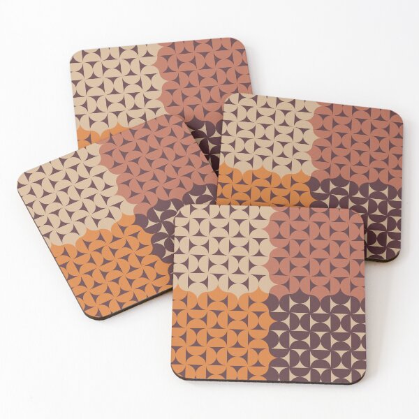 Item preview, Retro Mid Century Modern Geometric Pattern in Terracotta and Burnt Orange designed and sold by nineFlorals.