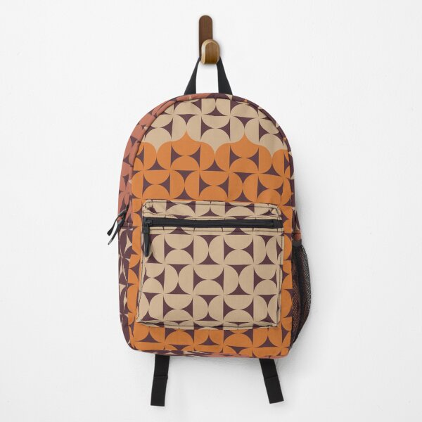 Item preview, Retro Mid Century Modern Geometric Pattern in Terracotta and Burnt Orange designed and sold by nineFlorals.