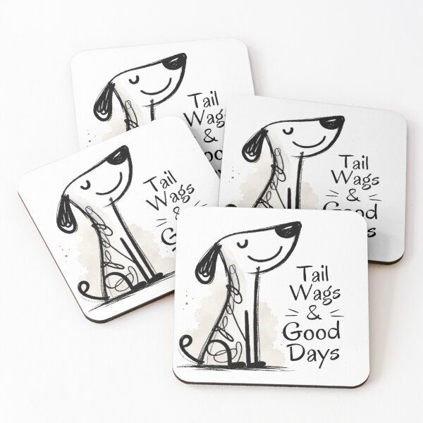 Item preview, Tail Wags & Good Days - Cute Happy Dog Illustration Quote designed and sold by AnyGil.