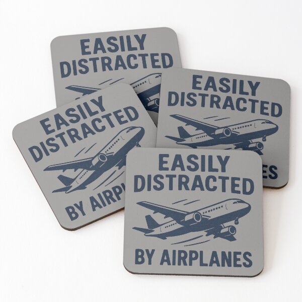 Item preview, Easily Distracted by Airplanes – Funny Aviation Lover Typography Design designed and sold by Barrouhou56789.