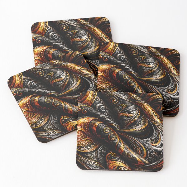 Item preview, Luxury Black and Gold Ornate Abstract Swirl Pattern designed and sold by Exodoi.