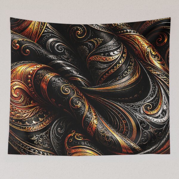 Item preview, Luxury Black and Gold Ornate Abstract Swirl Pattern designed and sold by Exodoi.