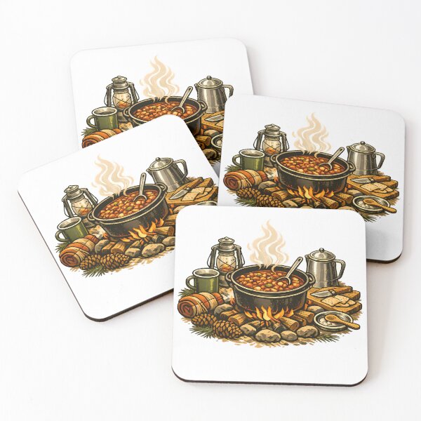 Item preview, Chili cooked in a cast iron pot by the fire. designed and sold by Daily Quirk.