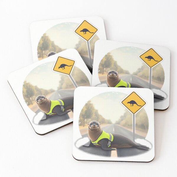 Item preview, Safety Seal - Kangaroo Crossing Australia Humor designed and sold by Swizzy2vore.