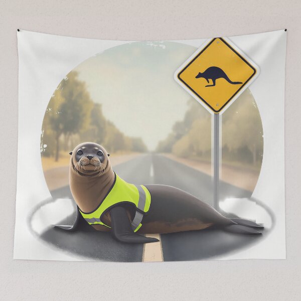 Item preview, Safety Seal - Kangaroo Crossing Australia Humor designed and sold by Swizzy2vore.