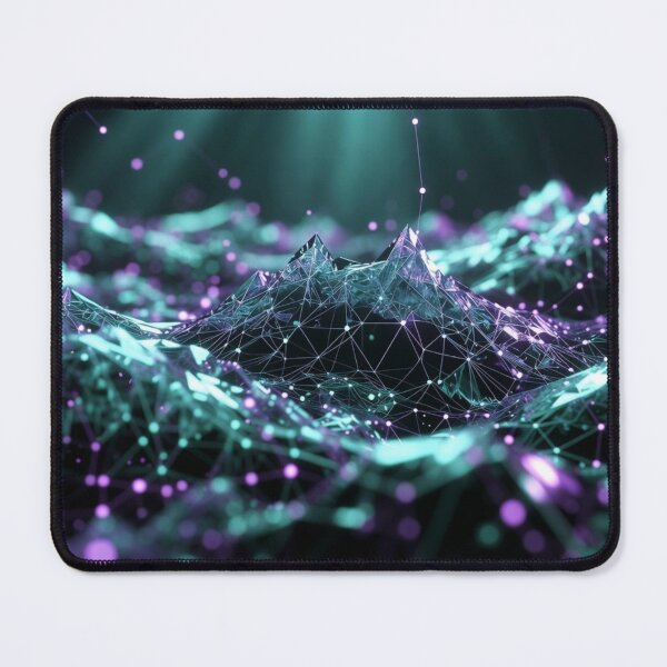 Item preview, Teal Purple Crystalline Cyber Waves designed and sold by IntelliMindDesigns.