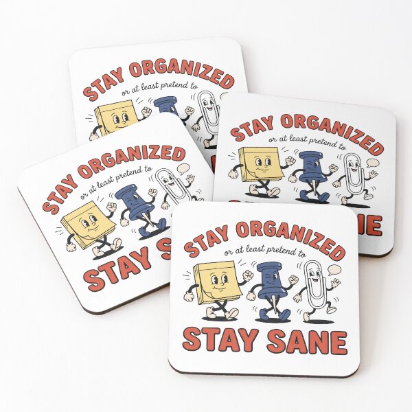Item preview, Stay Organized Stay Sane | Funny Productivity Office Workspace Graphic T-Shirt designed and sold by StickerNestYou.