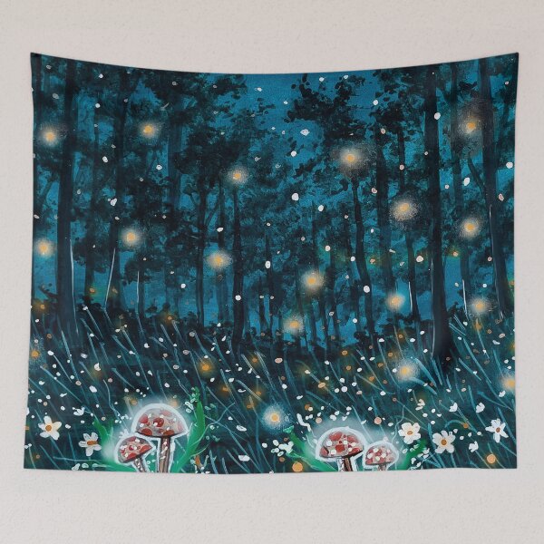 Item preview, Enchanted Firefly Forest | Dreamy Acrylic Landscape Painting designed and sold by EeshaArshad.