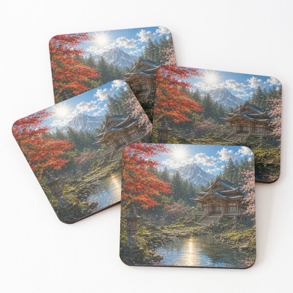 Item preview, Japanese Shrine at the Rising Sun designed and sold by Pixel Otaku Gallery.