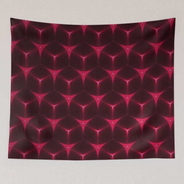 Item preview, Magenta Neon Hexagonal Geometric Pattern designed and sold by IntelliMindDesigns.