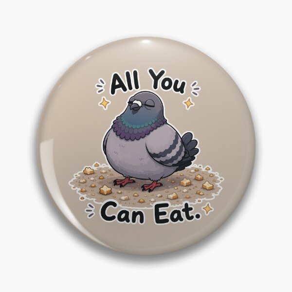 Item preview, Funny Pigeon Sticker – All You Can Eat Cartoon Bird designed and sold by SimplePoDesign.