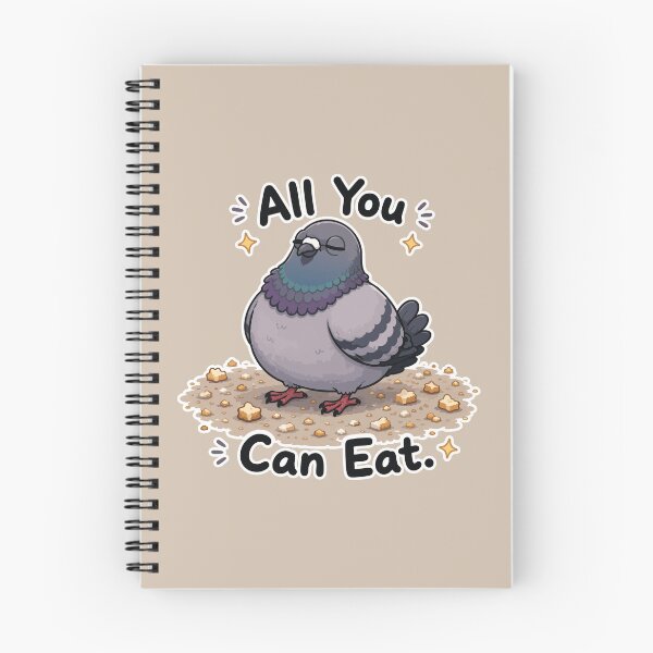 Item preview, Funny Pigeon Sticker – All You Can Eat Cartoon Bird designed and sold by SimplePoDesign.