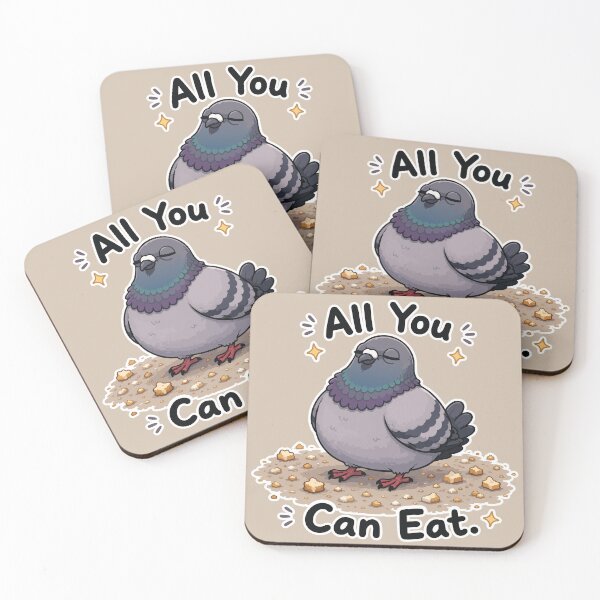 Item preview, Funny Pigeon Sticker – All You Can Eat Cartoon Bird designed and sold by SimplePoDesign.