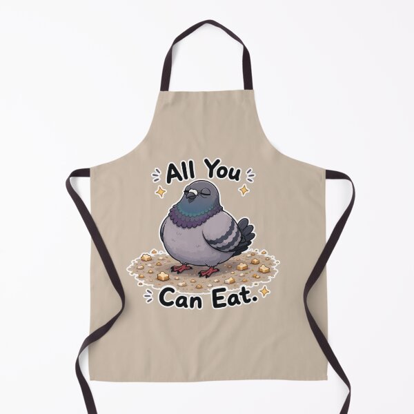 Item preview, Funny Pigeon Sticker – All You Can Eat Cartoon Bird designed and sold by SimplePoDesign.