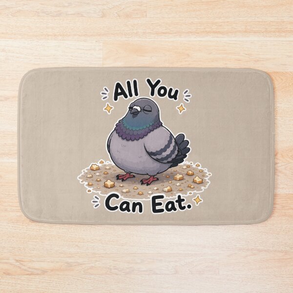 Item preview, Funny Pigeon Sticker – All You Can Eat Cartoon Bird designed and sold by SimplePoDesign.