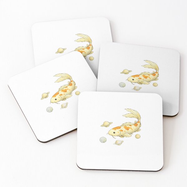 Item preview, Cosmic Koi Fish | Space Koi with Planets | Japanese Fantasy Art | Celestial Minimalist Illustration | Cute Koi Design designed and sold by Velnox.co.