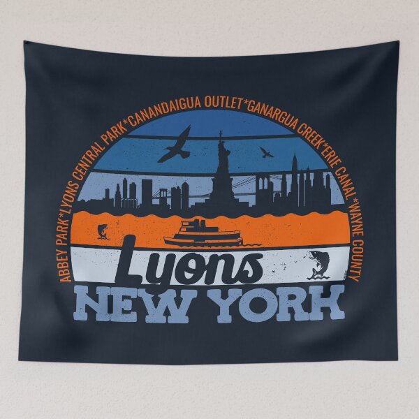 Item preview, Lyons New York Sunset Retro Vintage Local Pride Logo designed and sold by CRHPOD20.