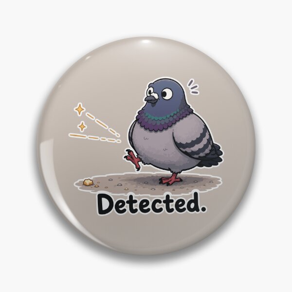 Item preview, Funny Pigeon Sticker – Crumb Detected Cartoon Bird designed and sold by SimplePoDesign.