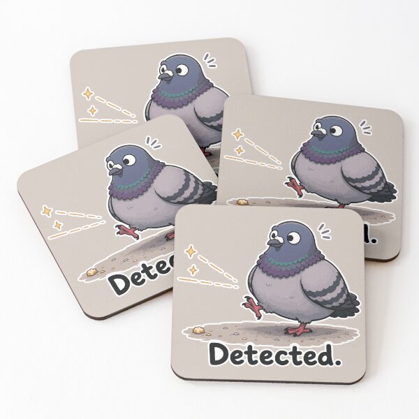 Item preview, Funny Pigeon Sticker – Crumb Detected Cartoon Bird designed and sold by SimplePoDesign.
