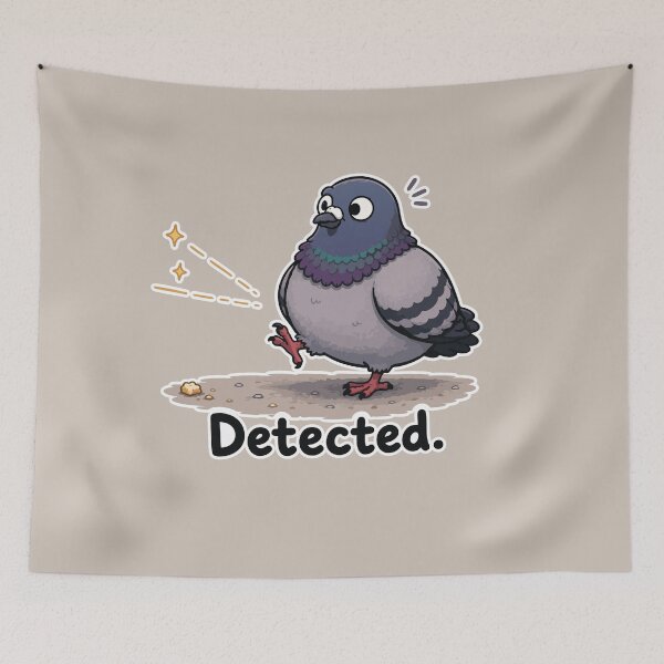 Item preview, Funny Pigeon Sticker – Crumb Detected Cartoon Bird designed and sold by SimplePoDesign.