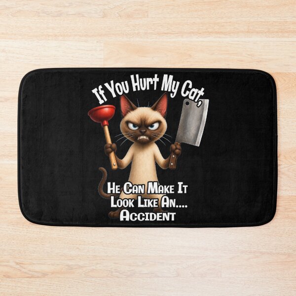 Item preview, If You Hurt My Cat, He Can Make It Look Like an Accident | Funny Angry Cat | Dark Humor Cat Lover T-Shirt & Sticker designed and sold by A-T-H.
