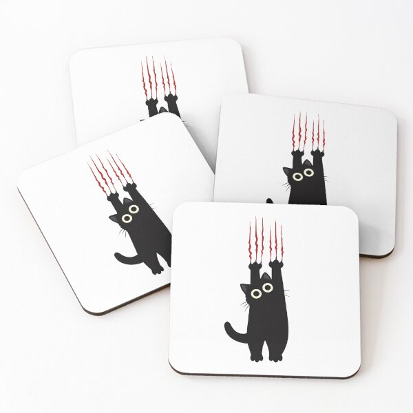 Item preview, Hanging Black Cat – Red Claw Marks Minimalist Design designed and sold by RedHDesign.