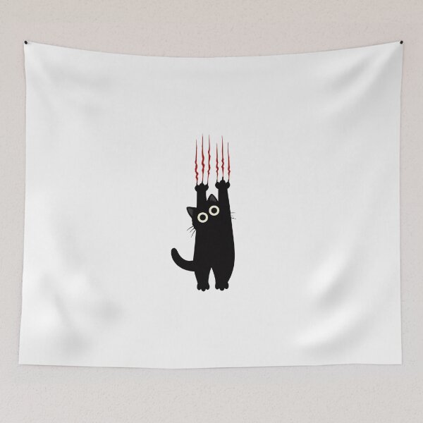 Item preview, Hanging Black Cat – Red Claw Marks Minimalist Design designed and sold by RedHDesign.