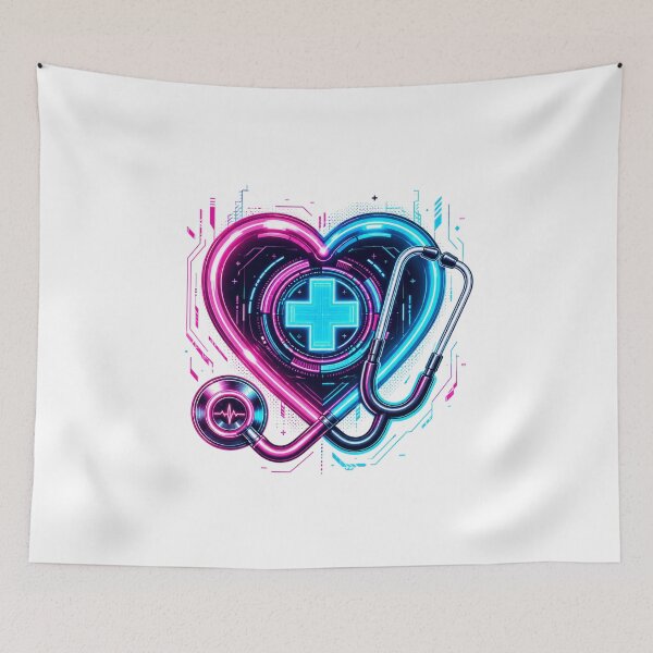 Item preview, Neon Holographic Cyberpunk Medical Heart designed and sold by teemix.