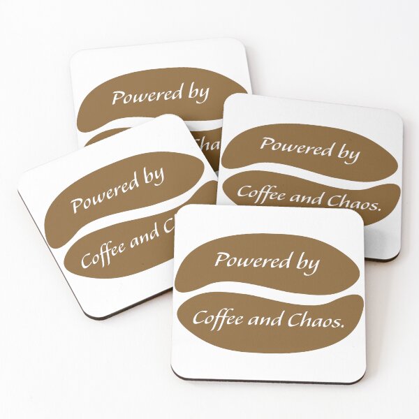 Item preview, Powered by Coffee and Chaos Funny Coffee Bean Typography Quote designed and sold by Akkhay.