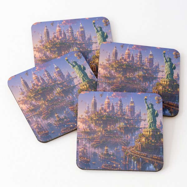 Item preview, New York Sky Harbor at Sunset designed and sold by pixelpopplanet.