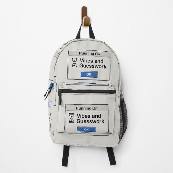 Item preview, Running on Vibes and Guesswork – Retro Status Humor designed and sold by Mad Factory Designs.