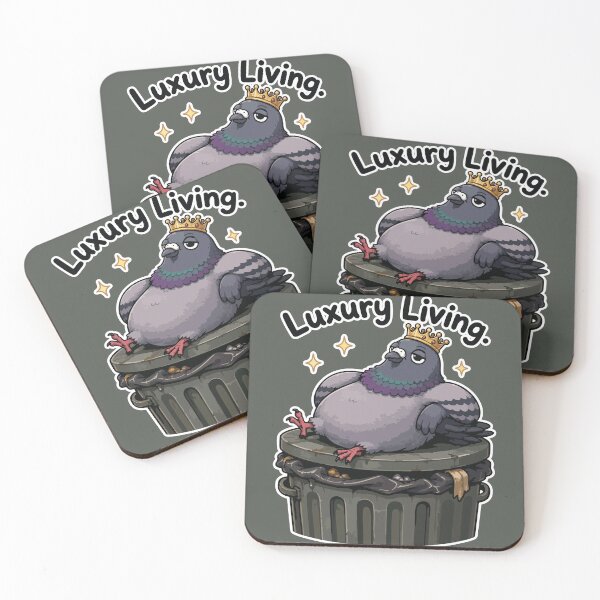Item preview, Funny Pigeon Sticker – Luxury Living Cartoon Bird designed and sold by SimplePoDesign.