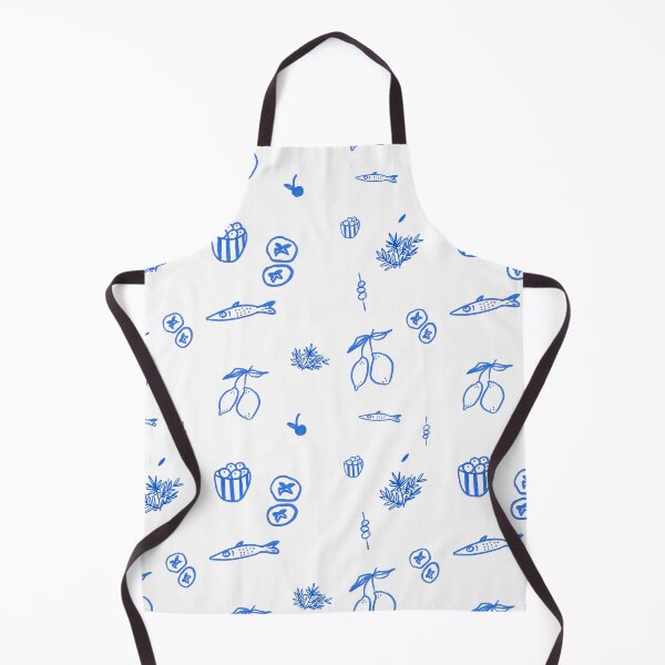 Item preview, Mediterranean Food Pattern in Cobalt Blue designed and sold by ElizabethCoelho.