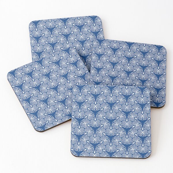 Item preview, Intricate Blue Floral Tessellation Pattern designed and sold by Sasitee.