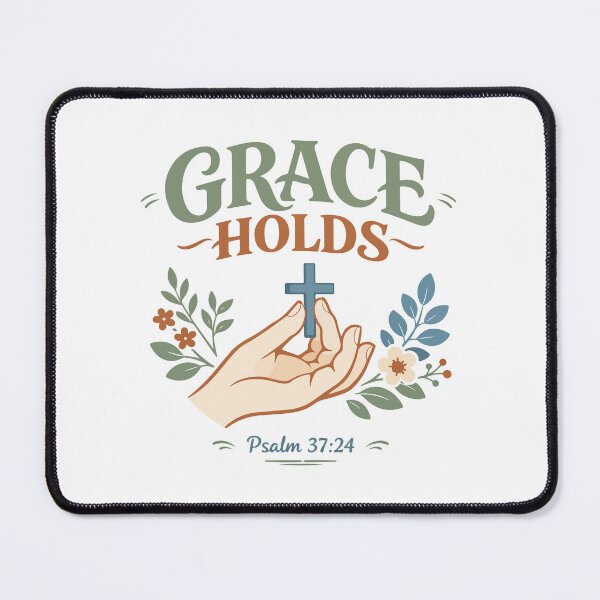 Item preview, Grace Holds Christian Cross – Psalm 37:24 Bible Verse designed and sold by stylishdzign.