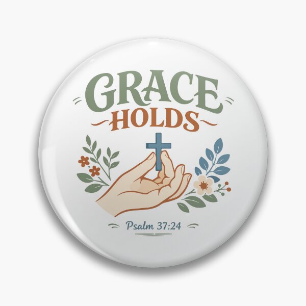 Item preview, Grace Holds Christian Cross – Psalm 37:24 Bible Verse  designed and sold by stylishdzign.
