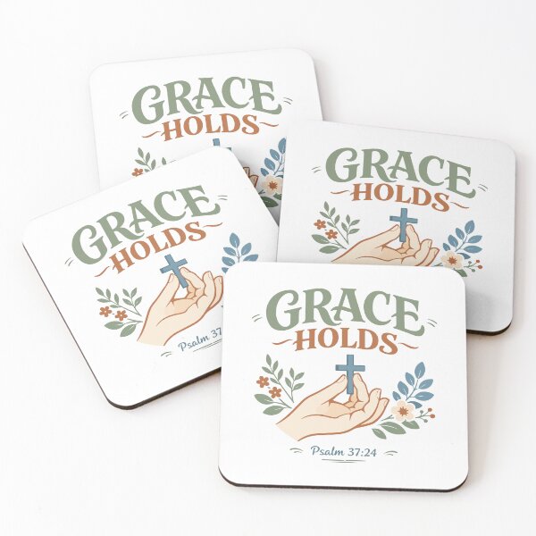 Item preview, Grace Holds Christian Cross – Psalm 37:24 Bible Verse  designed and sold by stylishdzign.