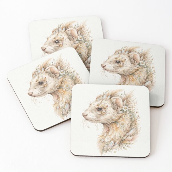 Item preview,  Boho Opal Ferret Mystic Crystal Watercolor Art Print designed and sold by TheMinimalFrame.