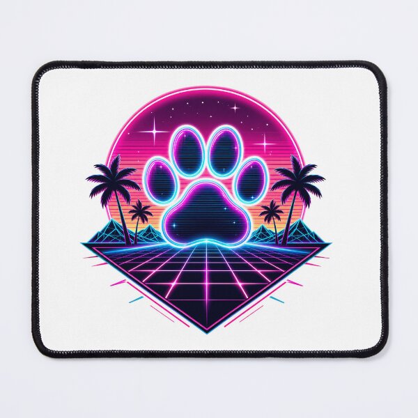 Item preview, Neon Vaporwave Retro Dog Paw designed and sold by teemix.