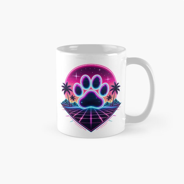 Item preview, Neon Vaporwave Retro Dog Paw designed and sold by teemix.