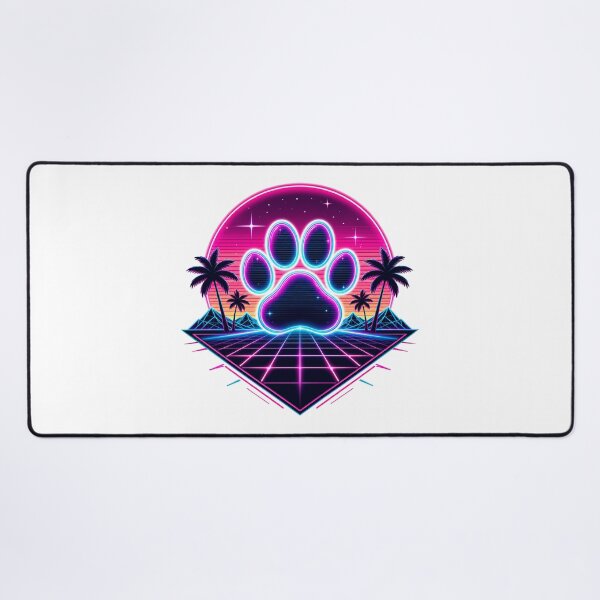 Item preview, Neon Vaporwave Retro Dog Paw designed and sold by teemix.