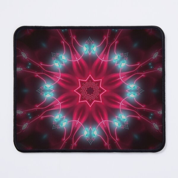 Item preview, Pink Cyan Neon Geometric Mandala designed and sold by IntelliMindDesigns.