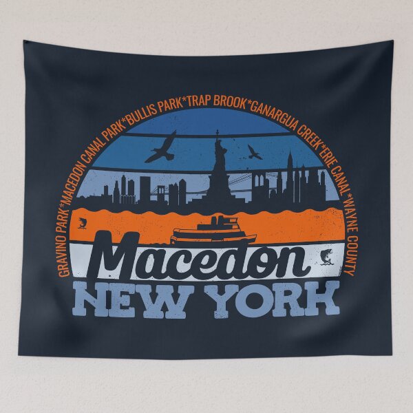 Item preview, Macedon New York Sunset Retro Vintage Local Pride Logo designed and sold by CRHPOD20.