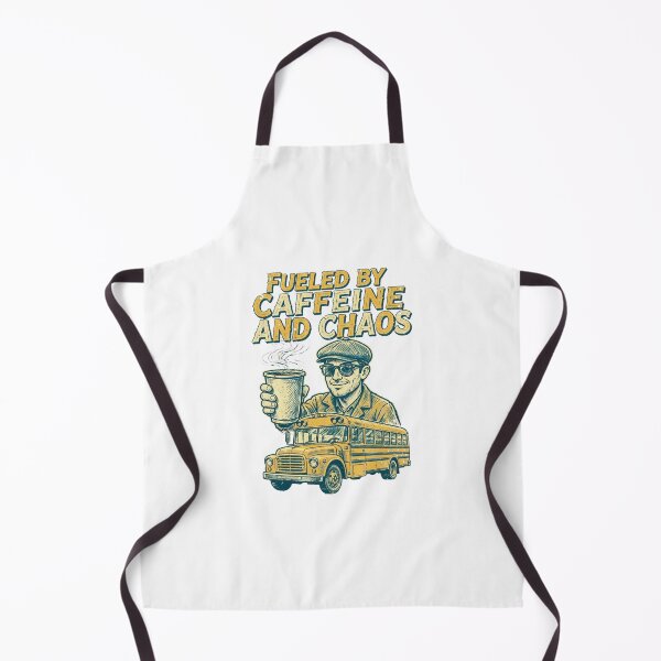 Item preview, Fueled By Caffeine And Chaos Funny School Bus Driver Coffee Retro Vintage designed and sold by Yellowriversss.