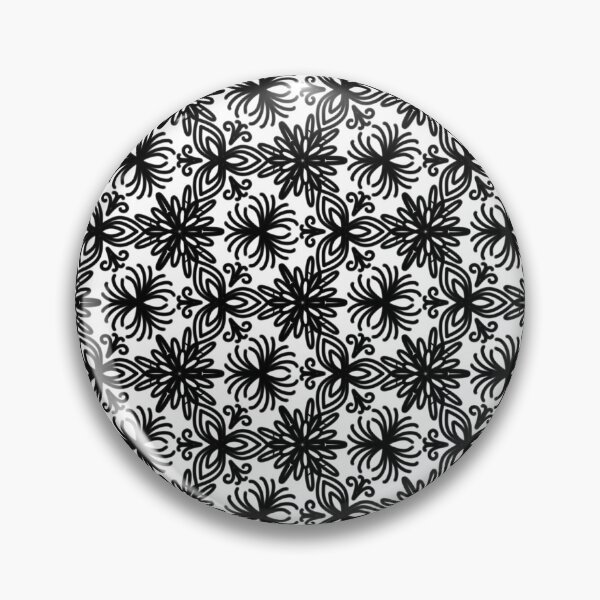 Artikelvorschau, Aufwendiges schwarzes florales Mosaikmuster entworfen und verkauft von Sasitee.