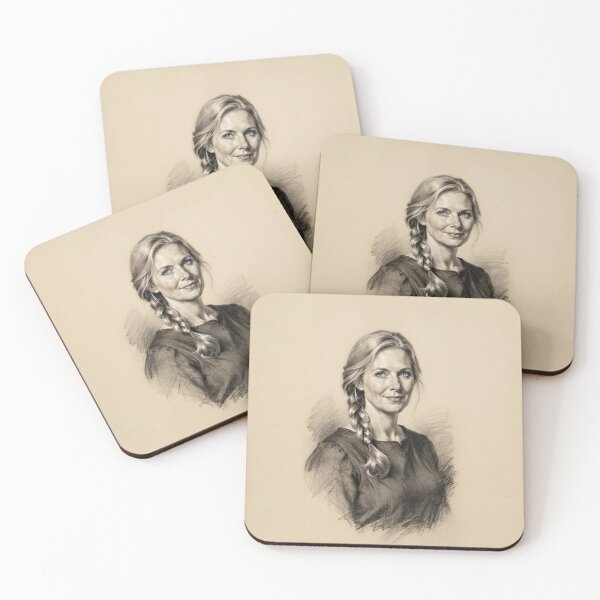 Item preview, Charcoal and Pastel Portrait of a Nordic Woman 3 designed and sold by Lucia Amaris Art.