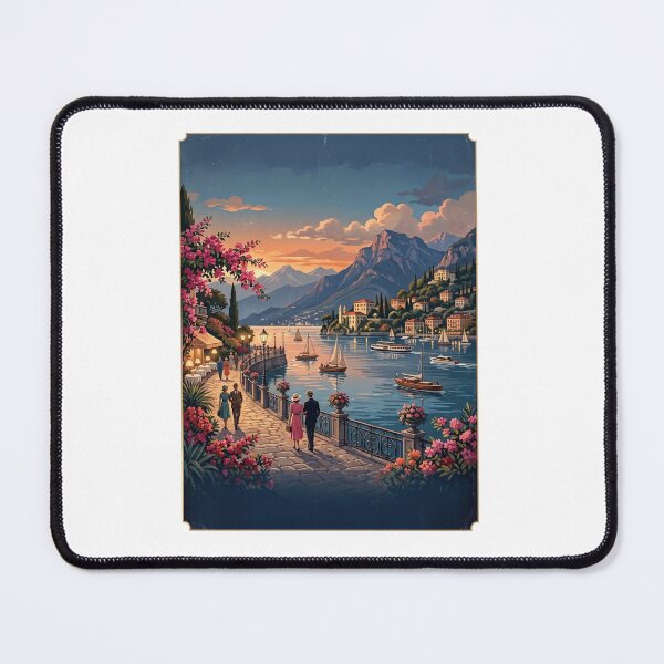 Item preview, Vintage Mediterranean Coastal Town Sunset Landscape designed and sold by TeeARTHY.