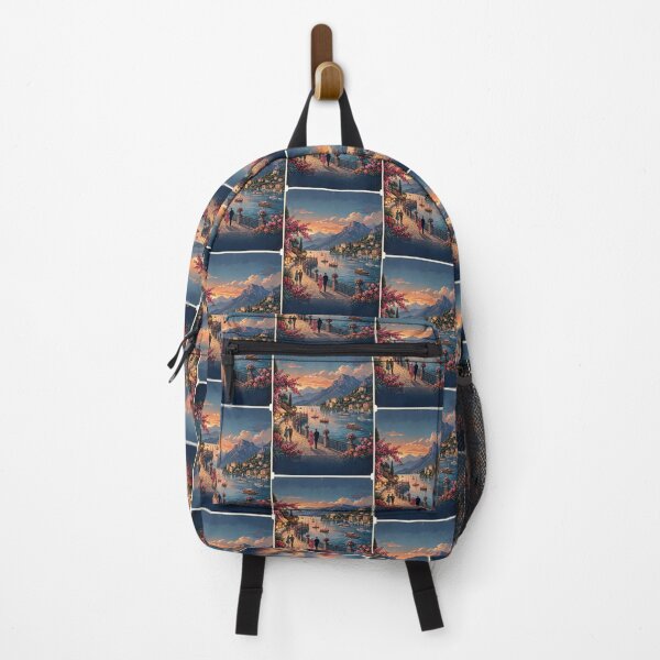 Item preview, Vintage Mediterranean Coastal Town Sunset Landscape designed and sold by TeeARTHY.